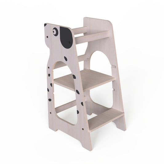 Turn de invatare MamaToyz Learning Tower din lemn, Catelus - Imagine 6