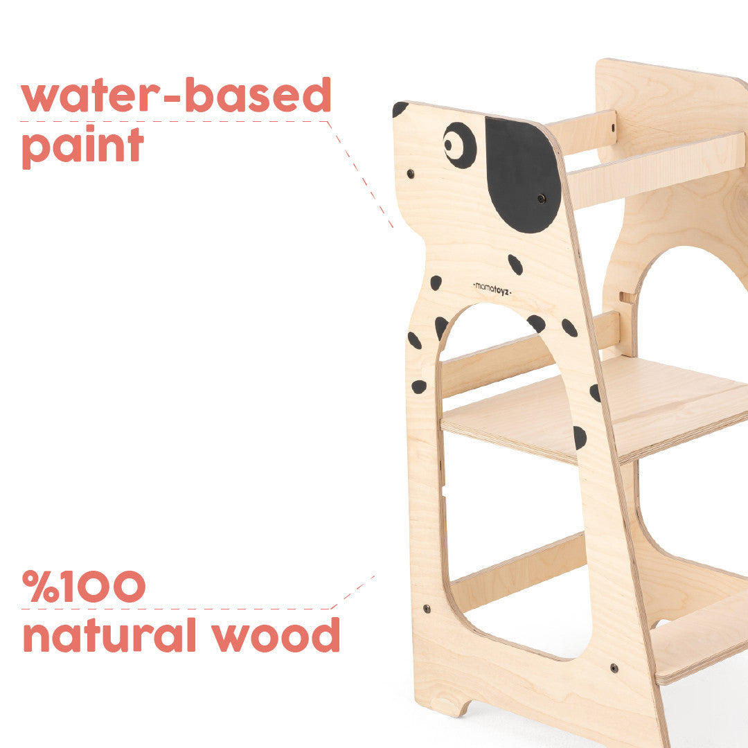 Turn de invatare MamaToyz Learning Tower din lemn, Catelus