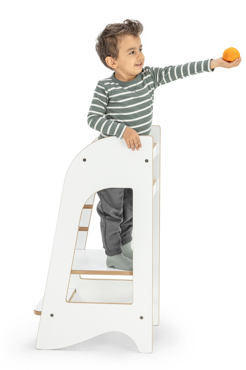 Turn de invatare MamaToyz Learning Tower din MDF, Alb