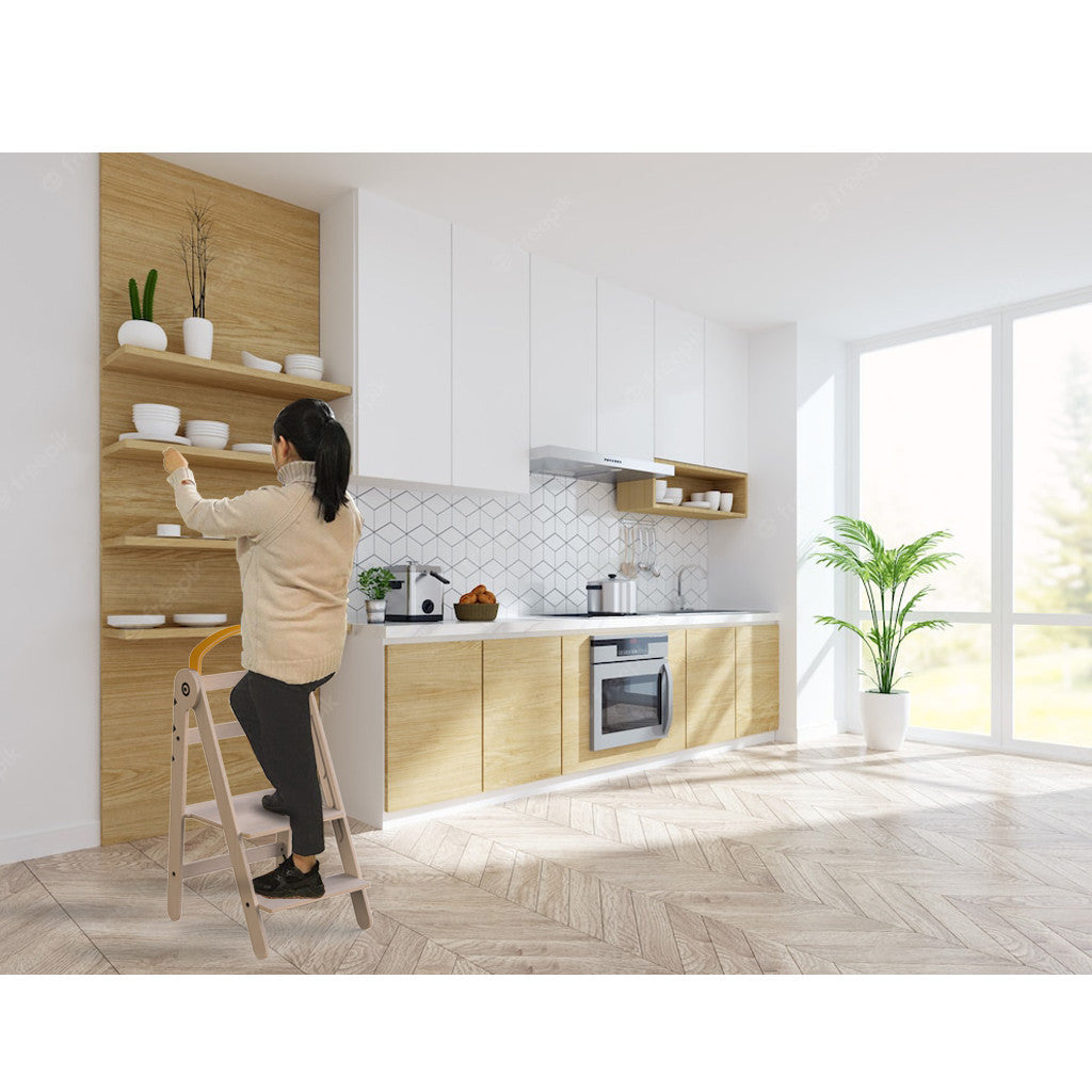 Turn de invatare pliabil MamaToyz Learning Tower din lemn, Galben