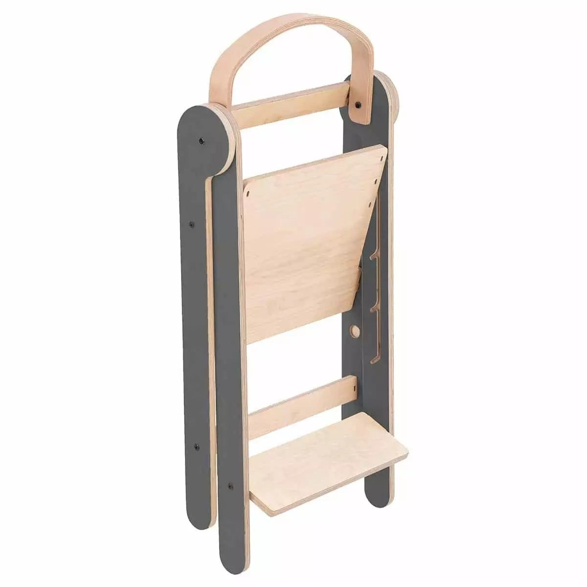 Turn de invatare pliabil MamaToyz Learning Tower din lemn, Gri