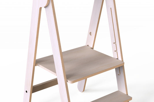 Turn de invatare pliabil MamaToyz Learning Tower din lemn, Natur - Imagine 3