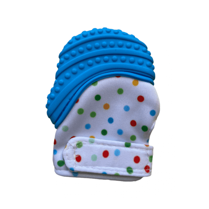 a close up of a blue and white cake